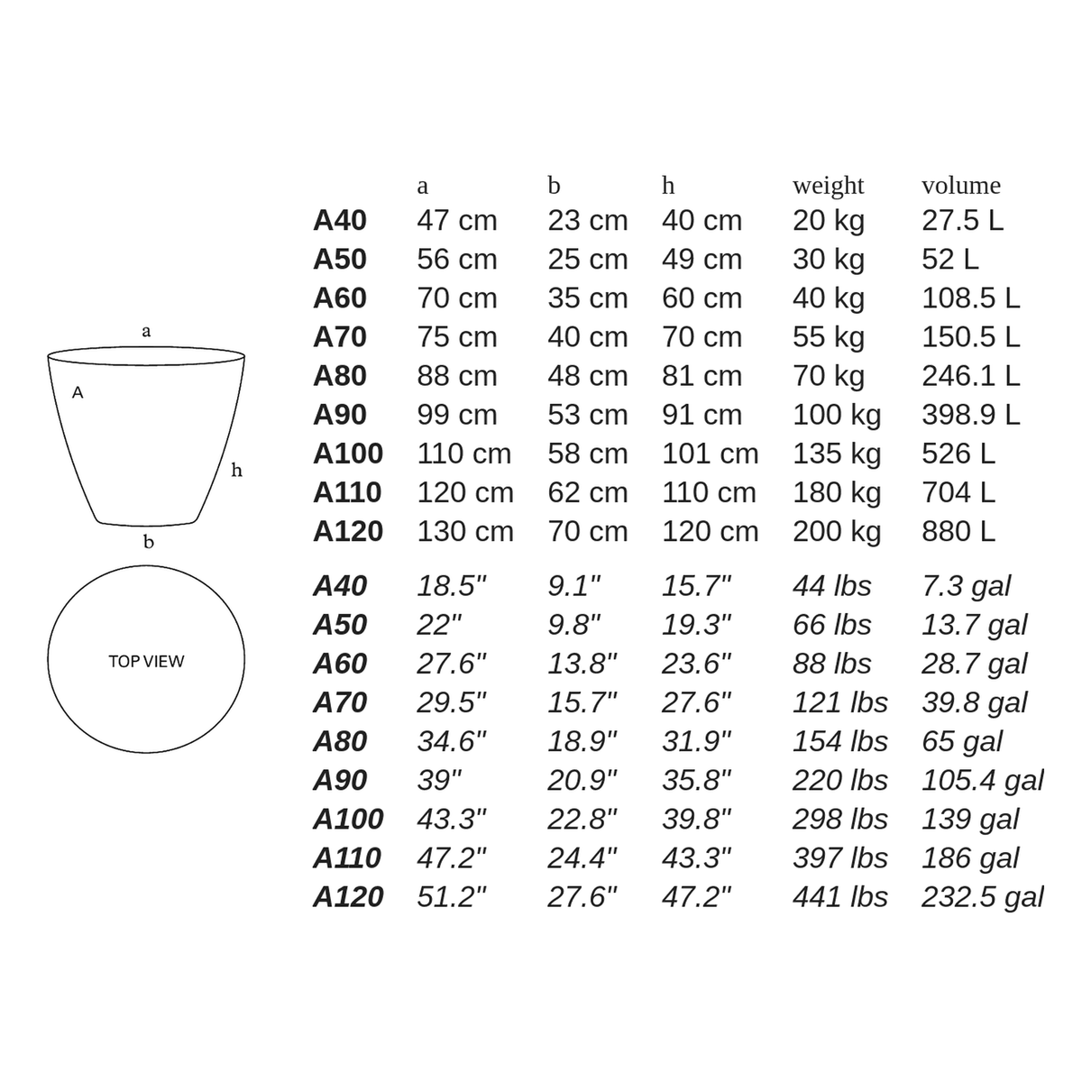 A by Atelier Vierkant - dimensions