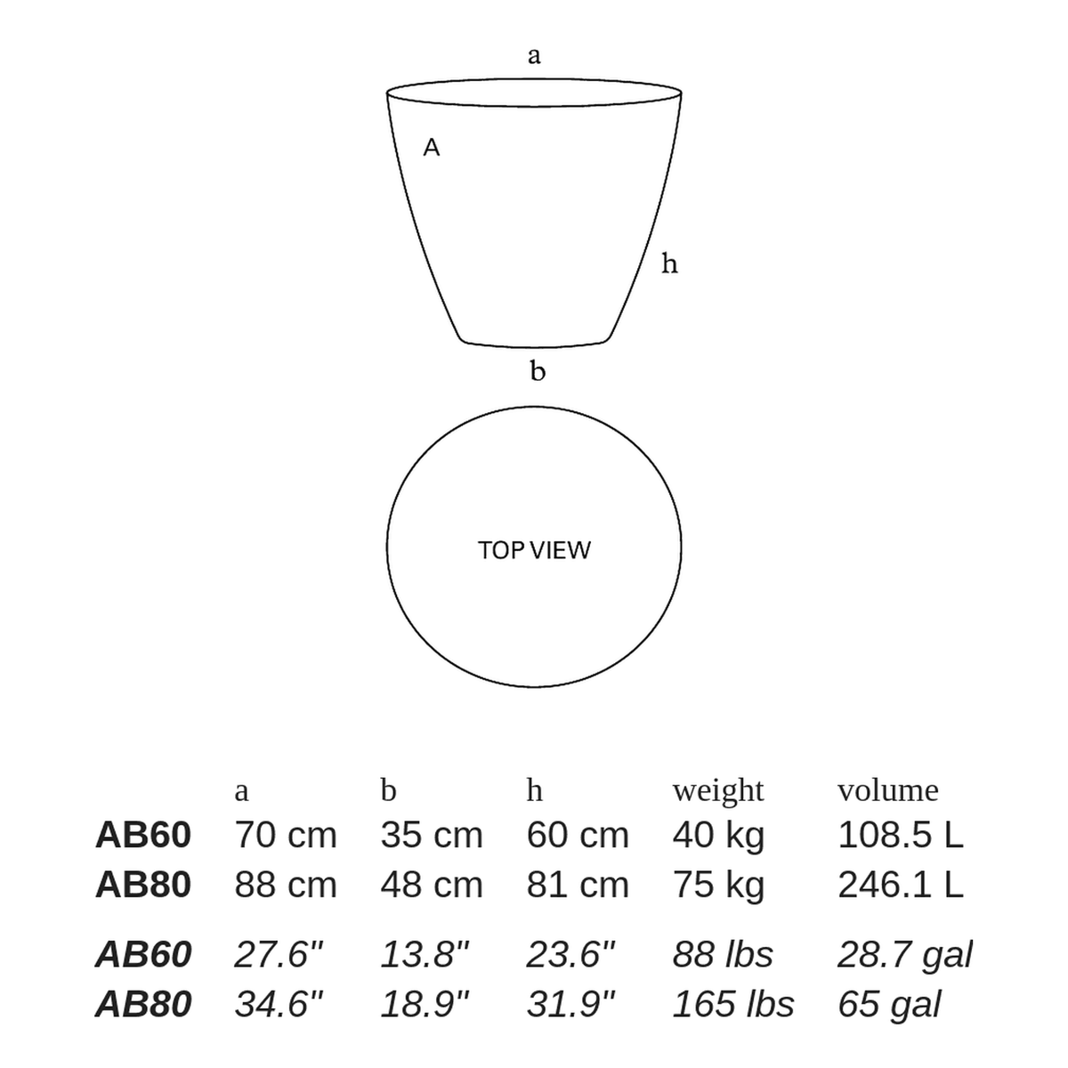 AB by Atelier Vierkant - dimensions