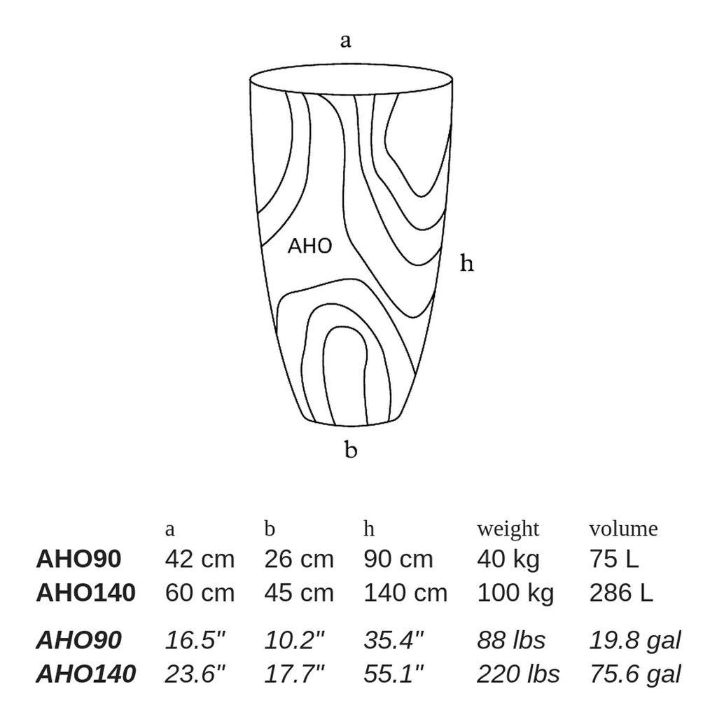 AHO by Atelier Vierkant - dimensions