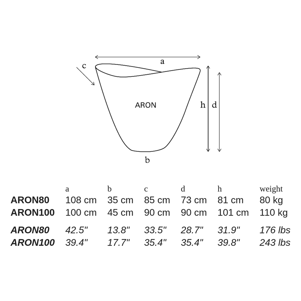 ARON by Atelier Vierkant - dimensions