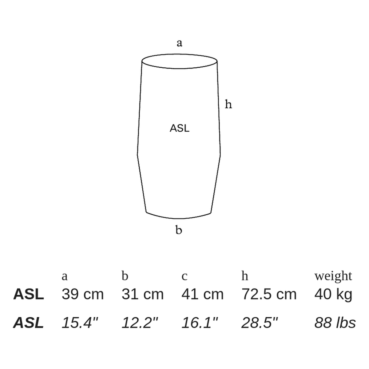 ASL by Atelier Vierkant - dimensions