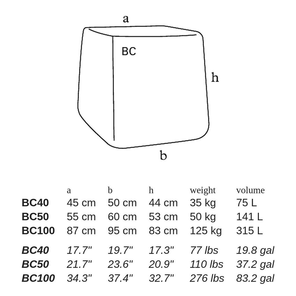 BC by Atelier Vierkant - dimensions
