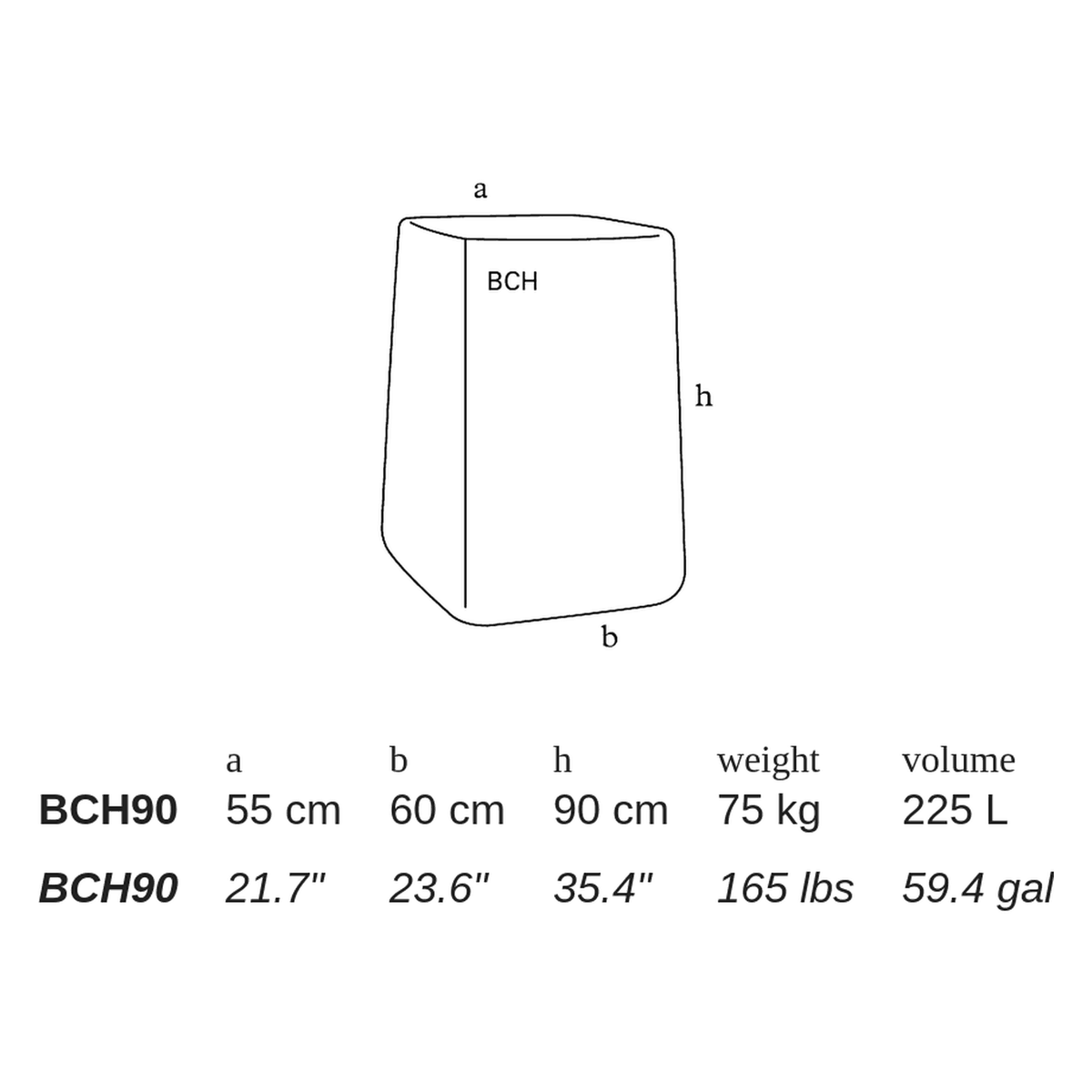 BCH by Atelier Vierkant - dimensions