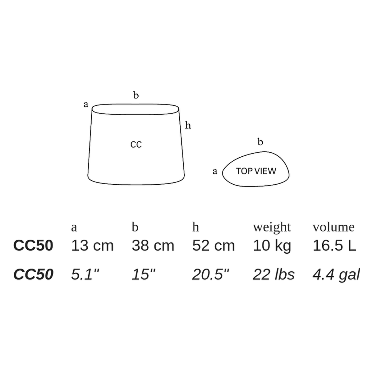 CC50 by Atelier Vierkant - dimensions