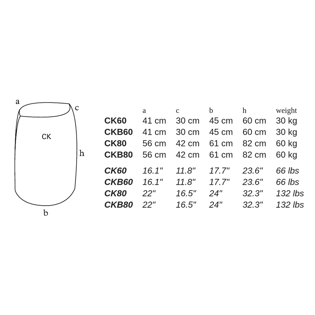 CK / CKB by Atelier Vierkant - dimensions