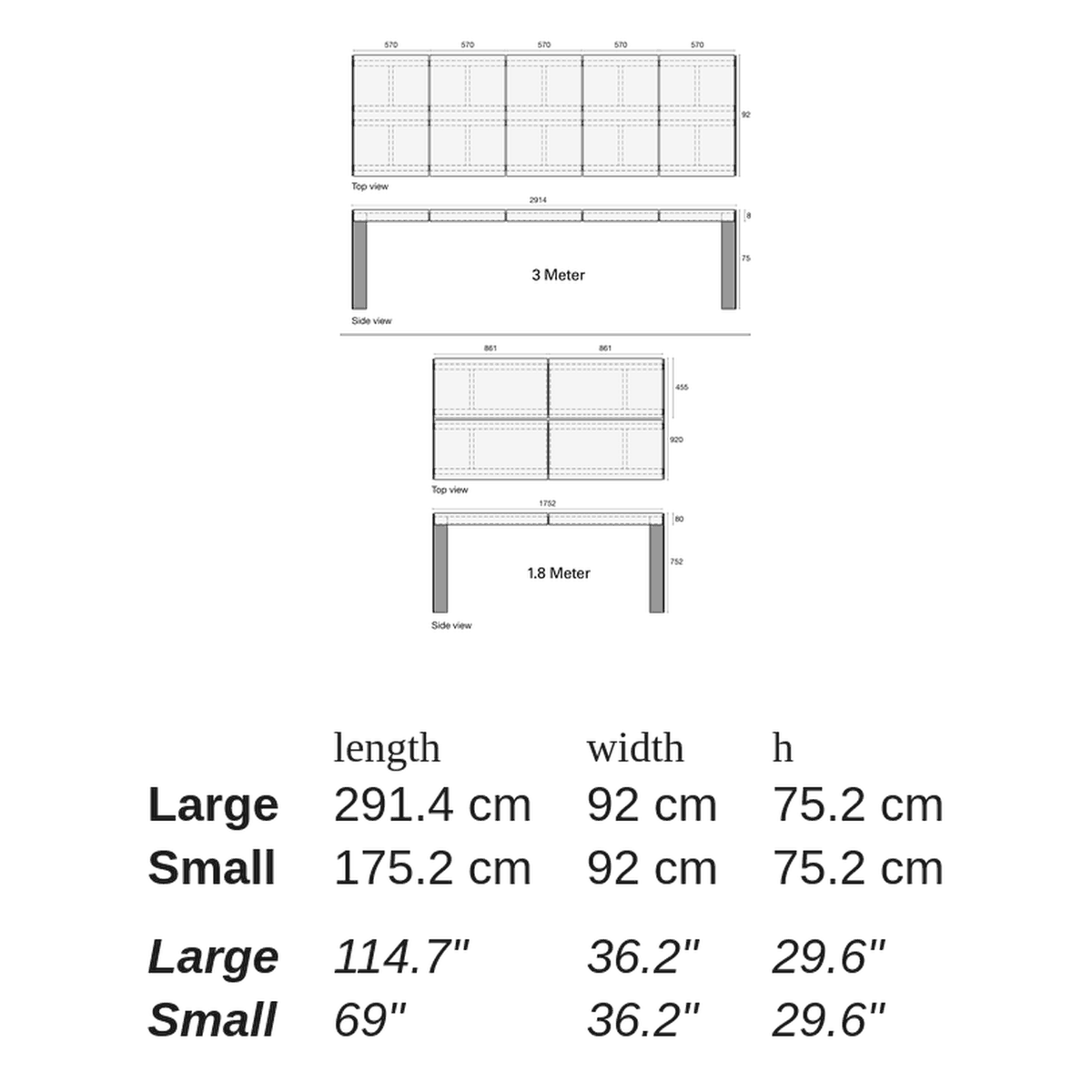 CLAY TABLE by Atelier Vierkant - dimensions