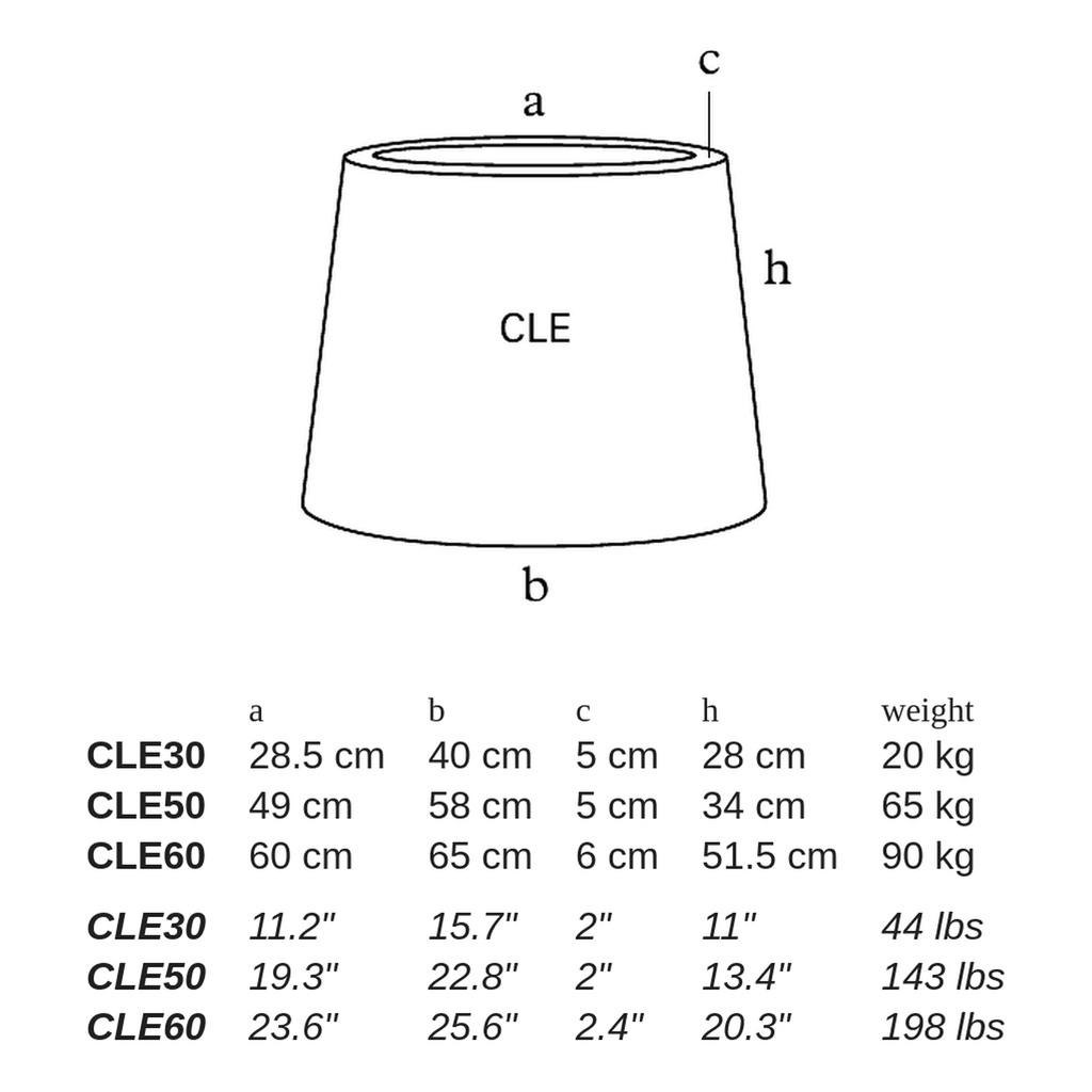 CLE by Atelier Vierkant - dimensions