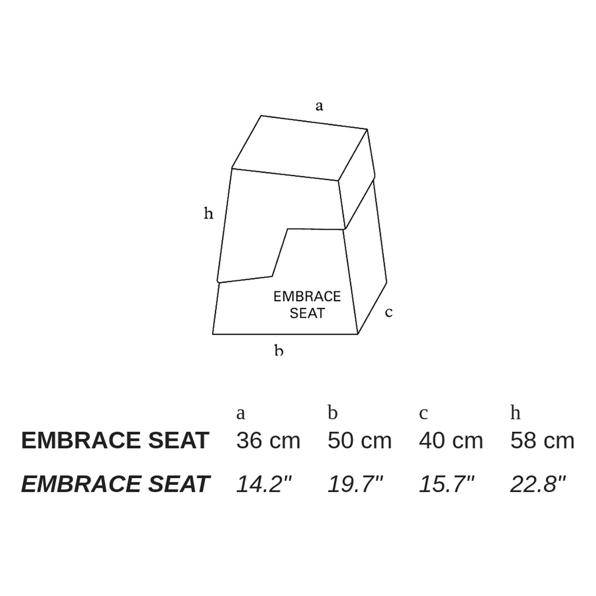 EMBRACE SEAT by Atelier Vierkant - dimensions