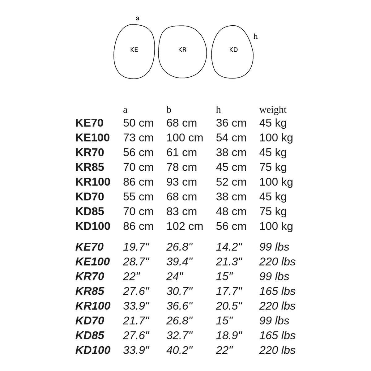 K by Atelier Vierkant - dimensions