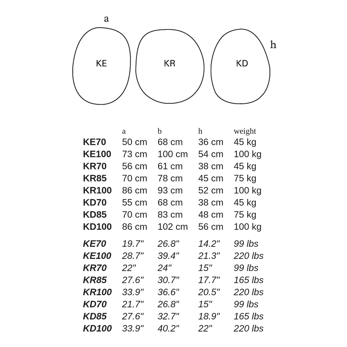 K by Atelier Vierkant - dimensions