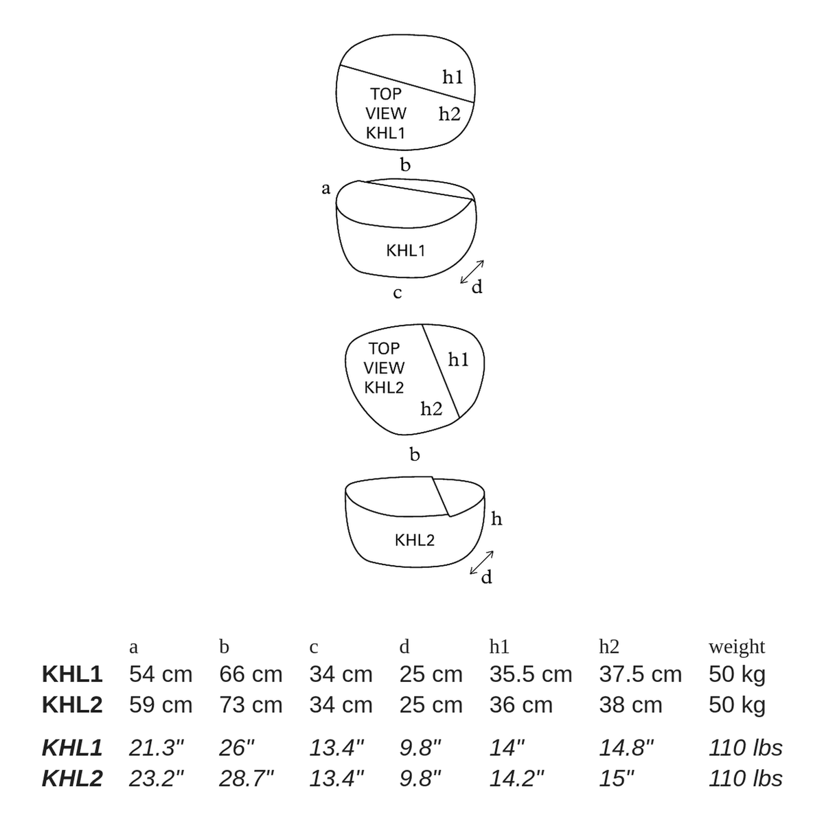 KHL by Atelier Vierkant - dimensions