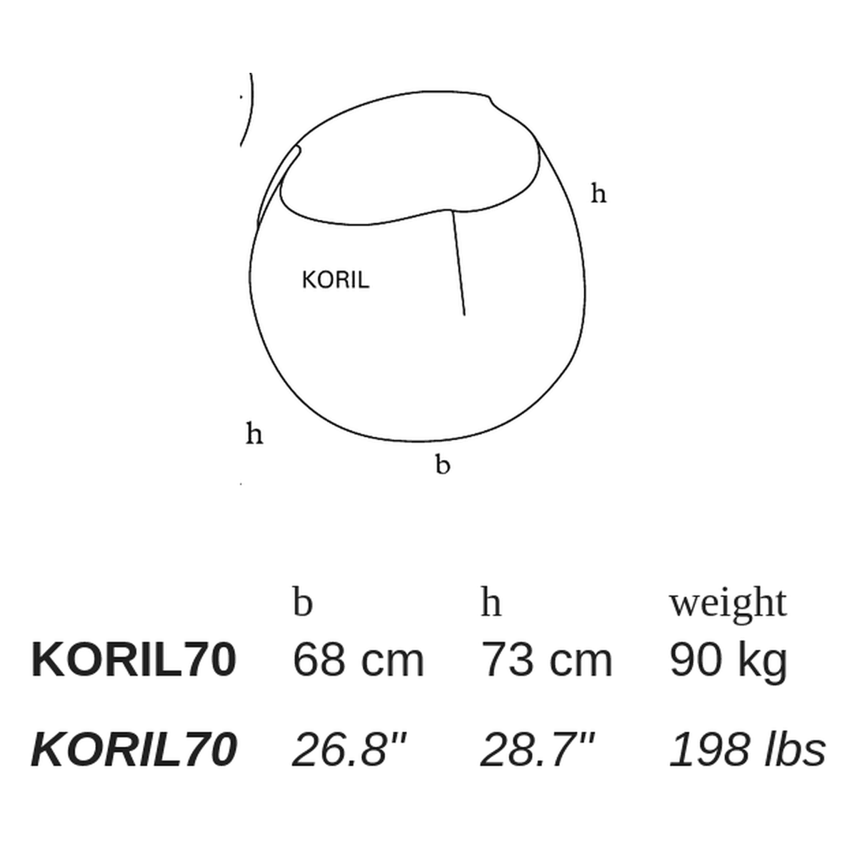 KORIL by Atelier Vierkant - dimensions