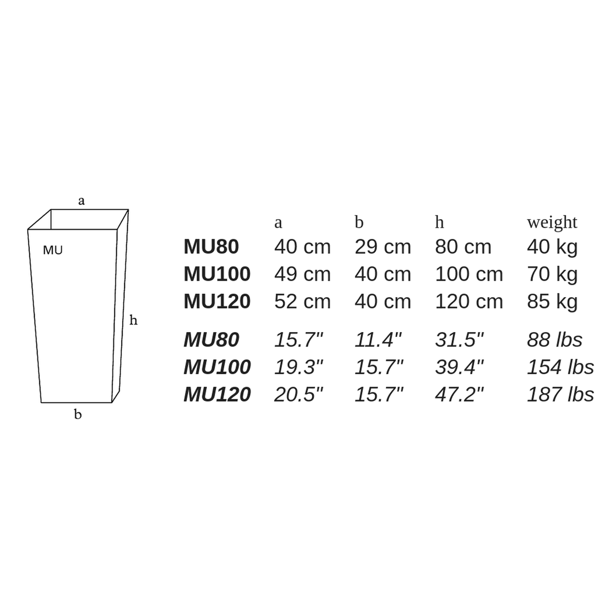 MU by Atelier Vierkant - dimensions