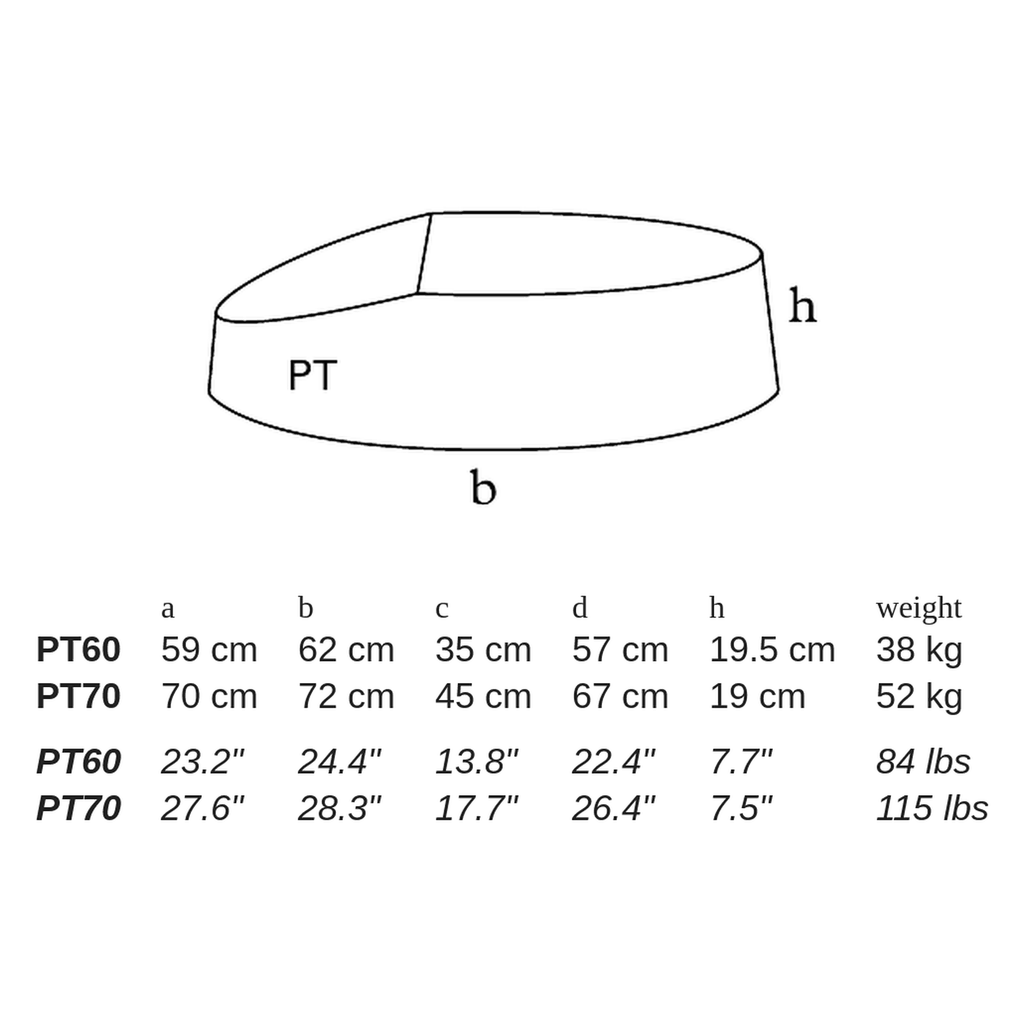 PT by Atelier Vierkant - dimensions