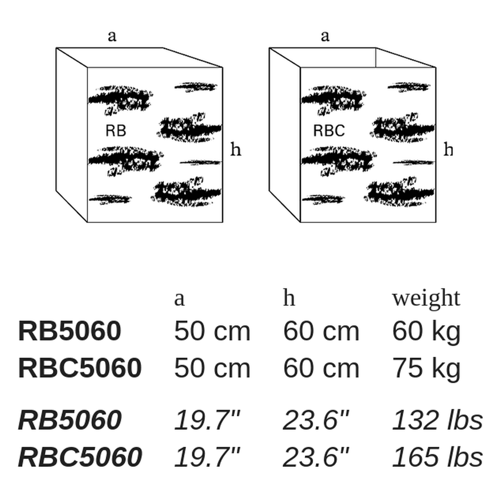 RB / RBC by Atelier Vierkant - dimensions