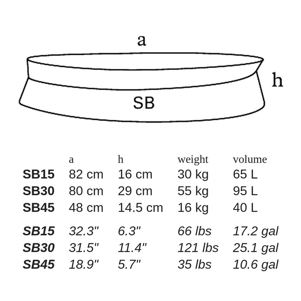 SB by Atelier Vierkant - dimensions