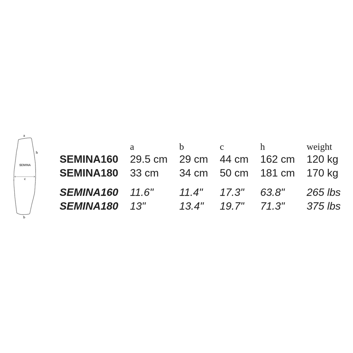 SEMINA by Atelier Vierkant - dimensions