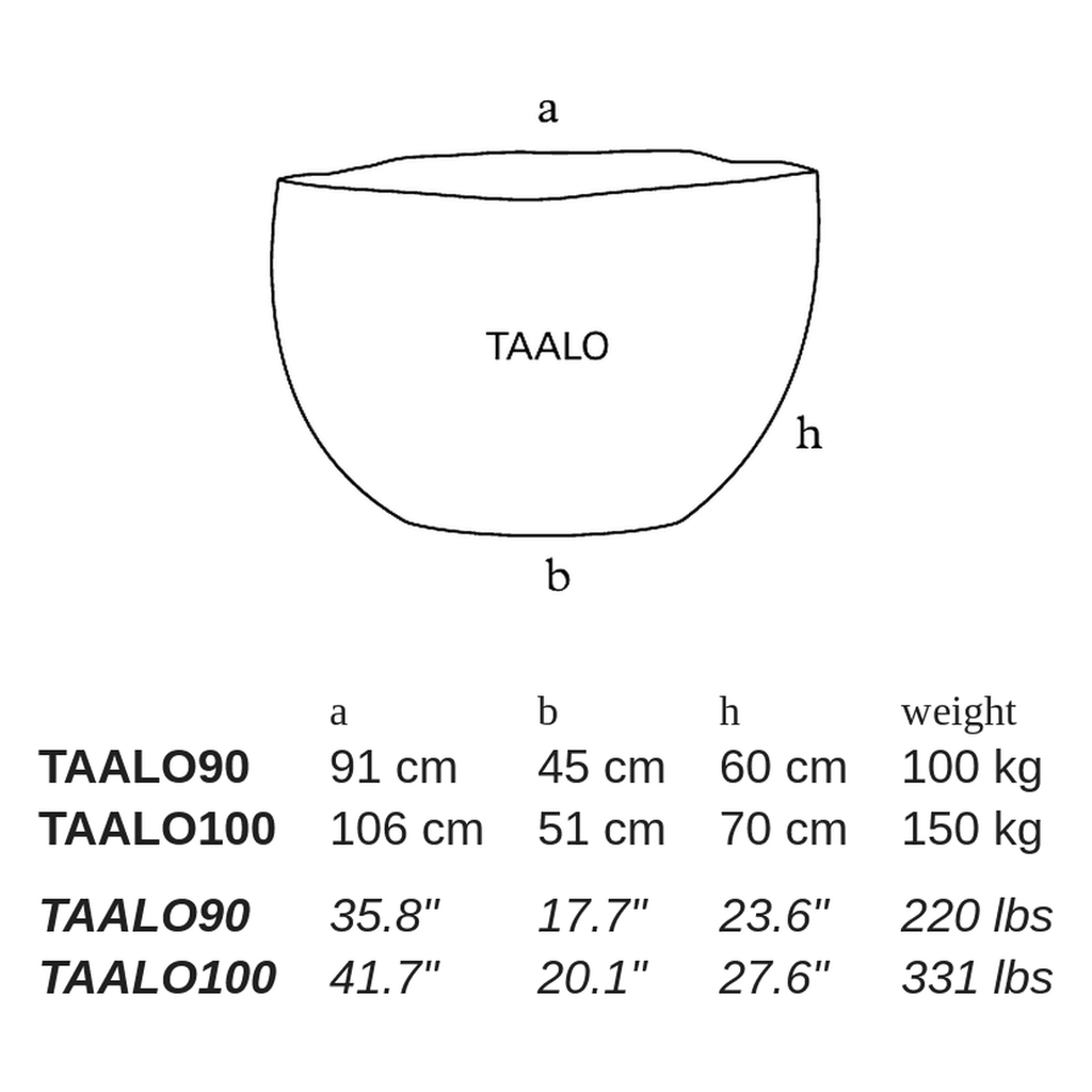 TAALO by Atelier Vierkant - dimensions