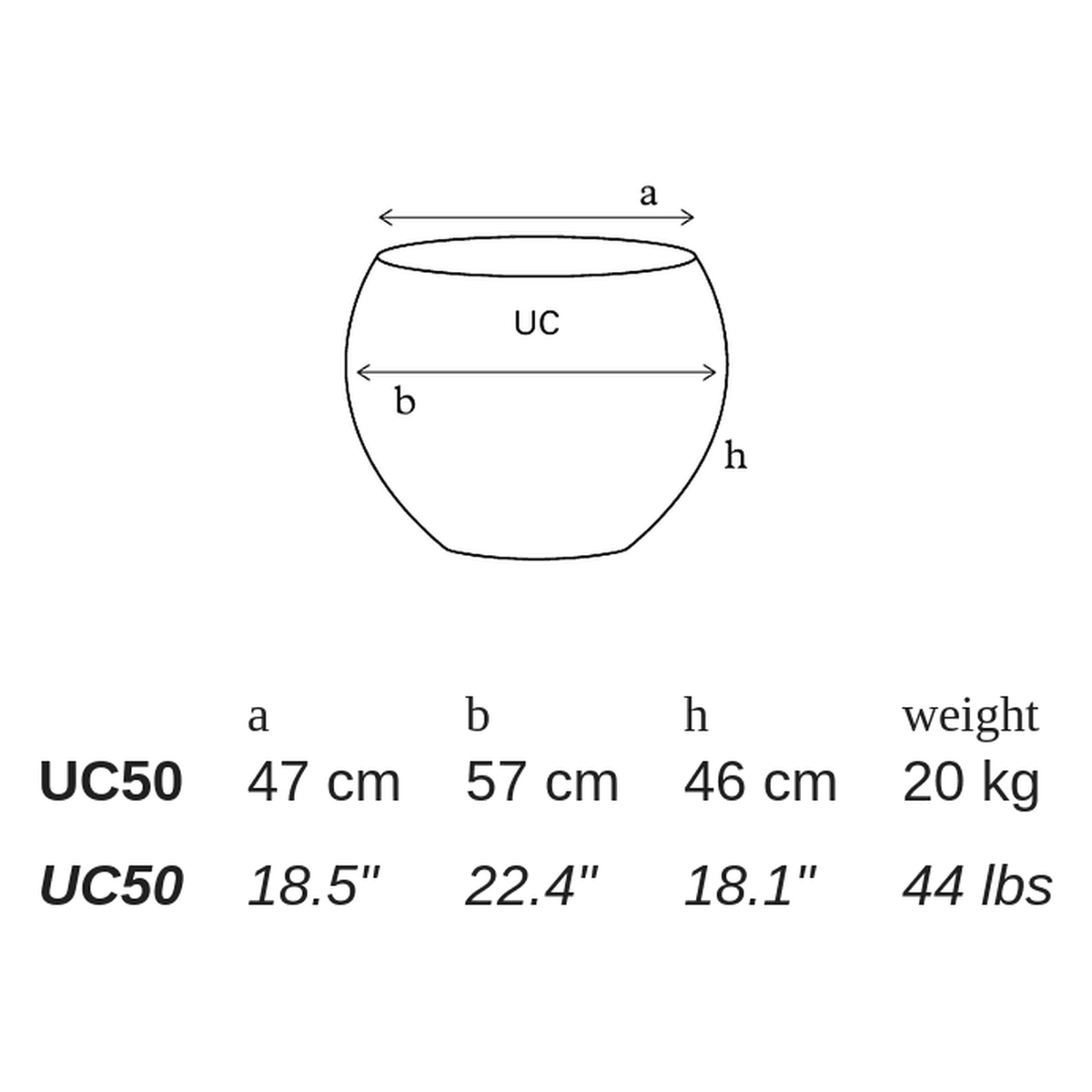 UC by Atelier Vierkant - dimensions